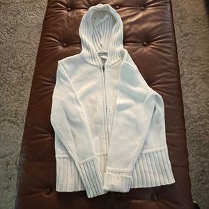 White cotton hoodie.  VG condition. Very warm.
